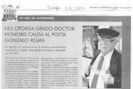 So otorga grado Doctor Honoris Causa al poeta Gonzalo Rojas