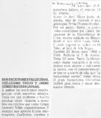 Dos escritores fallecidos, Guillermo Trejo y Jaime Gómez Rogers (Jonás)