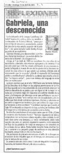 Gabriela, una desconocida