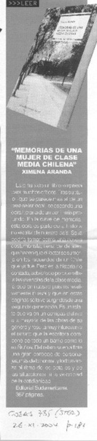 "Memorias de una mujer de clase media chilena"