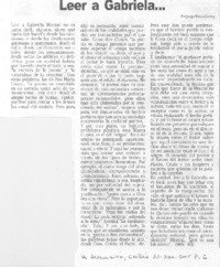 Leer a Gabriela...