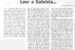 Leer a Gabriela...