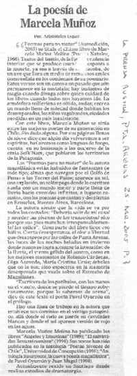 La poesía de Marcela Muñoz