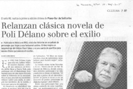 Relanzan clásica novela de Poli Délano sobre el exilio