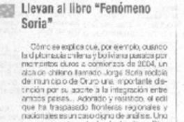 Llevan al libro "Fenómeno Soria"