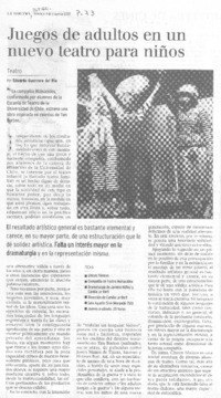 Juegos de adultos en un nuevo teatro para niños