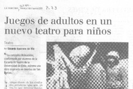 Juegos de adultos en un nuevo teatro para niños