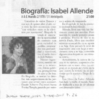 Biografía: Isabel Allende
