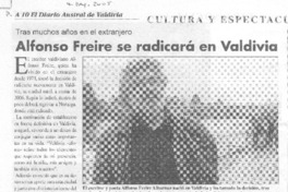 Alfonso Freire se radicará en Valdivia