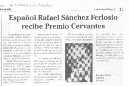 Español Rafael Sánchez Ferlosio recibe Premio Cervantes