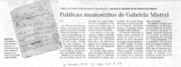 Publican manuscritos de Gabriela Mistral