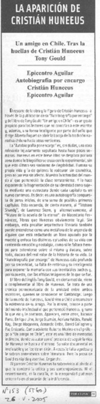 La aparición de CRistián Huneeus