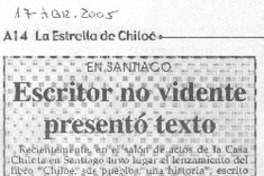 Escritor no vidente presentó texto