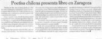 Poetisa chilena presenta libro en Zaragoza