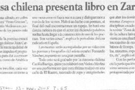 Poetisa chilena presenta libro en Zaragoza