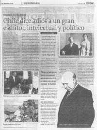 Chile dice adiós a un gran escritor, intelectual y político