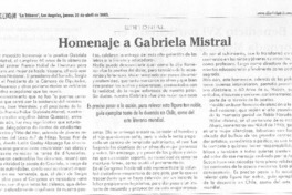 Homenaje a Gabriela Mistral