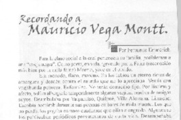 Recordando a Mauricio Vega Montt