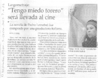 "Tengo miedo torero" será llevada al cine