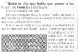 Quién te dijo que había que querer a los hijos