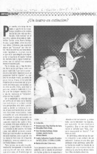 ¿Un teatro en extinción?