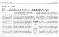 El historiador como antropólogo