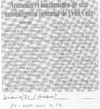 Anuncian el lanzamiento de una autobiografía póstuma de Celia Cruz