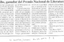 Armando Uribe, ganador del Premio Nacional de Literatura 2004