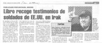 Libro recoge testimonios de soldados de EE.UU en Irak
