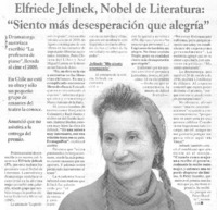 "Siento más desesperación que alegría"