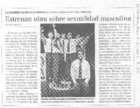 Estrenan obra sobre sexualidad masculina
