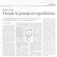 Donde la poesía es equilibrista