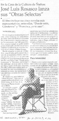 José Luis Rosasco lanza sus "Obras selectas"