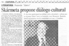 Skármeta propone diálogo cultural