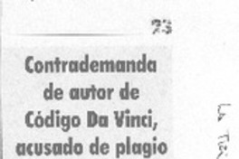 Contrademanda de autor de Código Da Vinci, acusado de plagio