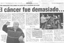El Cáncer fue demasiado...
