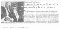 Lanzan libro sobre libertad de expresión y honra personal