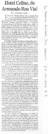 Hotel Celine, de Armando Roa Vial