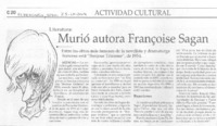 Murió autora Francoise Sagan