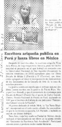 Escritora ariqueña publica en Parú y lanza libros en México