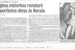 Inglesa misteriosa rematará importantes obras de Neruda
