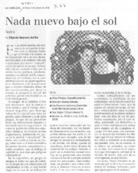 Nada nuevo bajo el sol