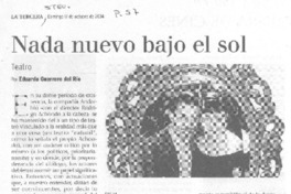 Nada nuevo bajo el sol