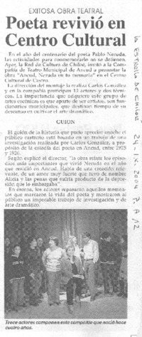 Poeta revivió en Centro cultural