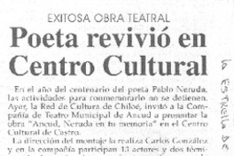 Poeta revivió en Centro cultural