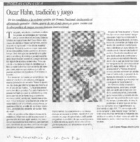 Óscar Hahn, tradición y juego