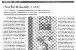 Óscar Hahn, tradición y juego