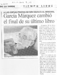 García Márquez cambió el final de su último libro