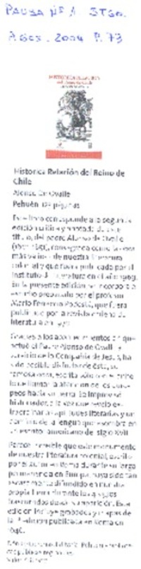 Histórica relación del reino de Chile