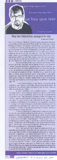 Hoy las historias apagan la voz